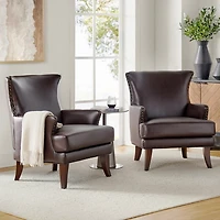 Jorge Brown Faux Leather Armchair