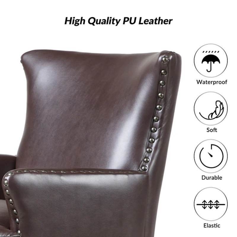 Jorge Brown Faux Leather Armchair