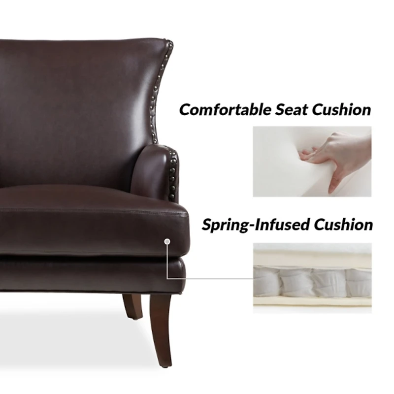 Jorge Brown Faux Leather Armchair