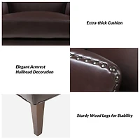 Jorge Brown Faux Leather Armchair