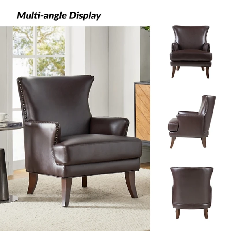 Jorge Brown Faux Leather Armchair