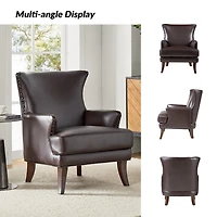 Jorge Brown Faux Leather Armchair