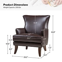 Jorge Brown Faux Leather Armchair