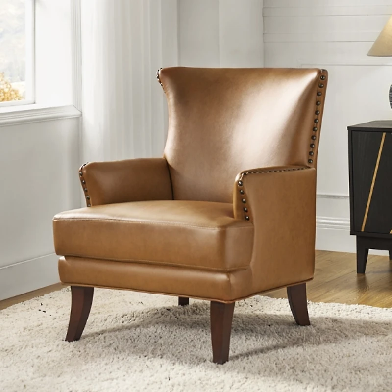 Jorge Camel Faux Leather Armchair