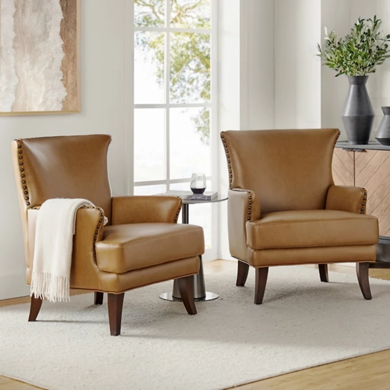 Jorge Camel Faux Leather Armchair