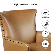 Jorge Camel Faux Leather Armchair