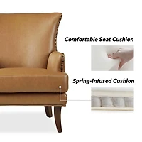 Jorge Camel Faux Leather Armchair