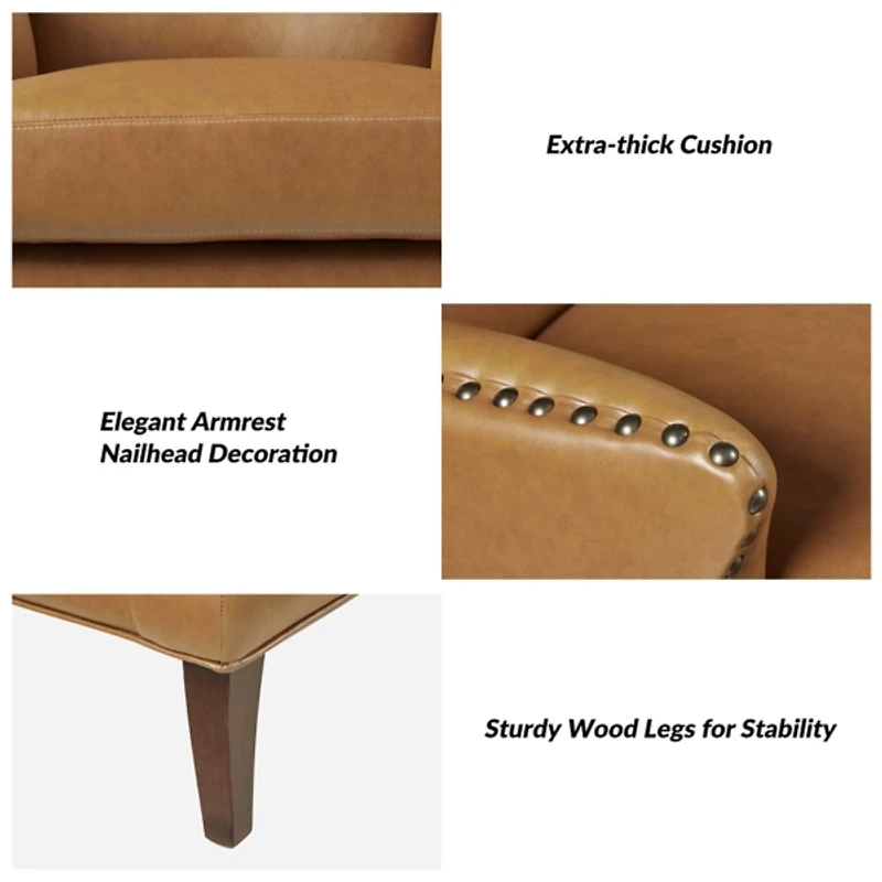 Jorge Camel Faux Leather Armchair