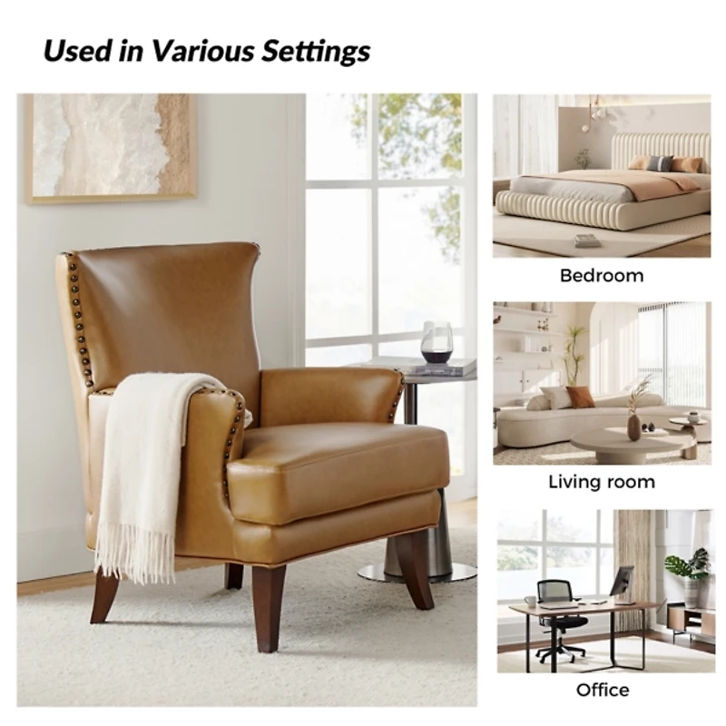 Jorge Camel Faux Leather Armchair