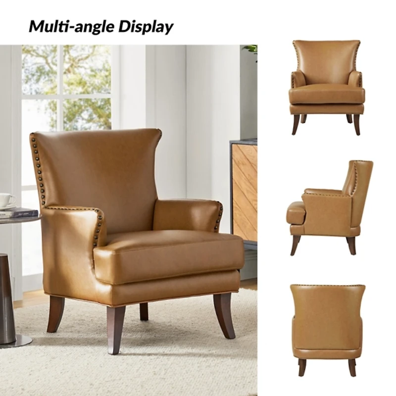 Jorge Camel Faux Leather Armchair