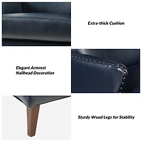 Jorge Navy Faux Leather Armchair