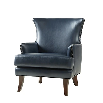 Jorge Navy Faux Leather Armchair