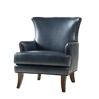 Jorge Navy Faux Leather Armchair