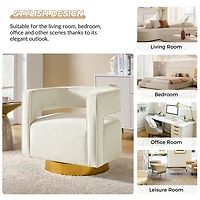 Blanca Ivory Velvet Barrel Swivel Chair
