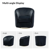 Amarante Black Velvet Swivel Chair