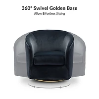 Amarante Black Velvet Swivel Chair