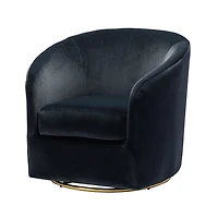 Amarante Black Velvet Swivel Chair