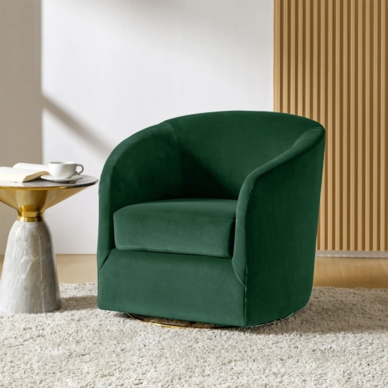 Amarante Velvet Swivel Chair