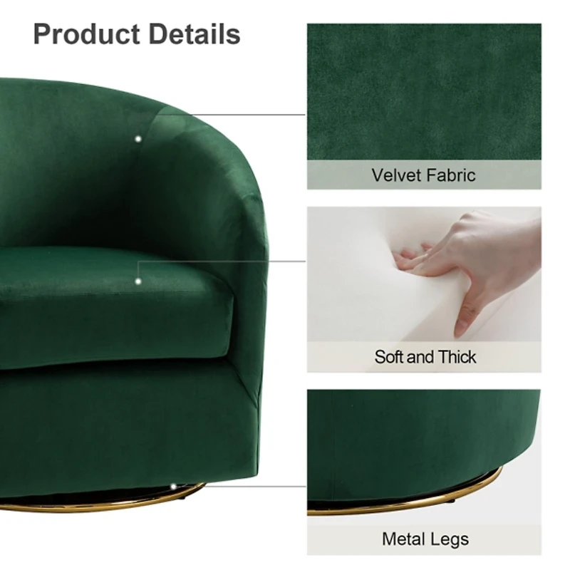 Amarante Velvet Swivel Chair