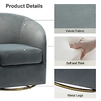 Amarante Gray Velvet Swivel Chair