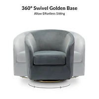 Amarante Gray Velvet Swivel Chair