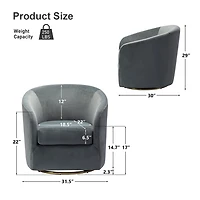 Amarante Gray Velvet Swivel Chair