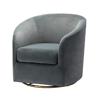 Amarante Gray Velvet Swivel Chair