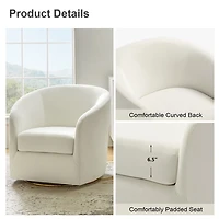 Amarante Ivory Velvet Swivel Chair