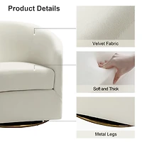 Amarante Ivory Velvet Swivel Chair