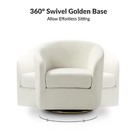 Amarante Ivory Velvet Swivel Chair