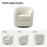 Amarante Ivory Velvet Swivel Chair