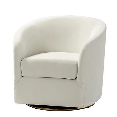 Amarante Ivory Velvet Swivel Chair
