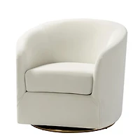 Amarante Ivory Velvet Swivel Chair