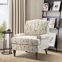 Cream Spring Floral Armchair