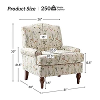 Cream Spring Floral Armchair