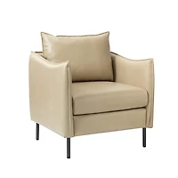 Georges Beige Faux Leather Accent Chair