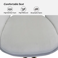 Savas Gray Velvet Office Chair