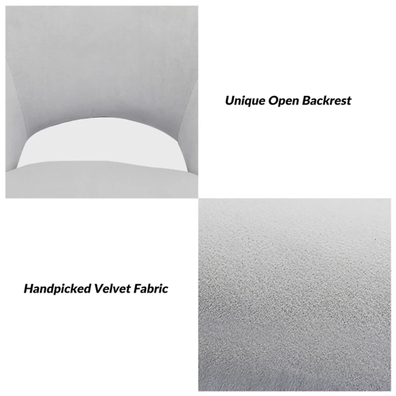 Savas Gray Velvet Office Chair