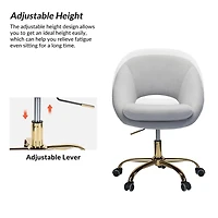 Savas Gray Velvet Office Chair