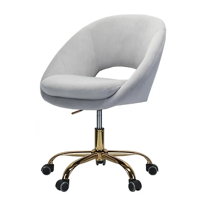 Savas Gray Velvet Office Chair
