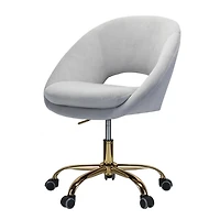 Savas Gray Velvet Office Chair