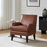 Celadon Faux Leather Accent Chair