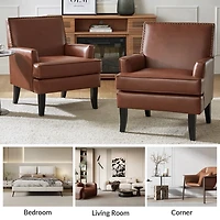 Celadon Faux Leather Accent Chair