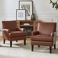 Celadon Faux Leather Accent Chair