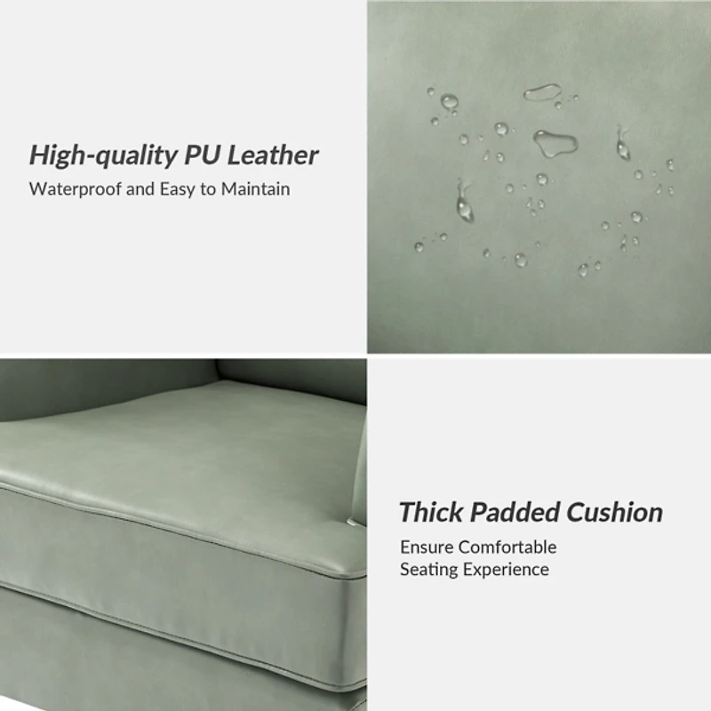 Celadon Sage Faux Leather Accent Chair