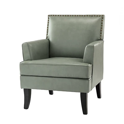 Celadon Sage Faux Leather Accent Chair