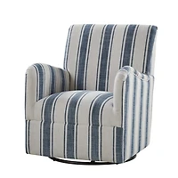 Alice Navy Blue Striped Swivel Chair