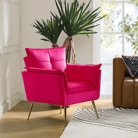 Ilia Fuchsia Velvet Accent Chair