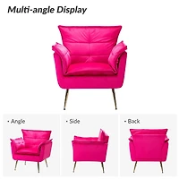 Ilia Fuchsia Velvet Accent Chair