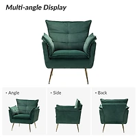 Ilia Green Velvet Accent Chair
